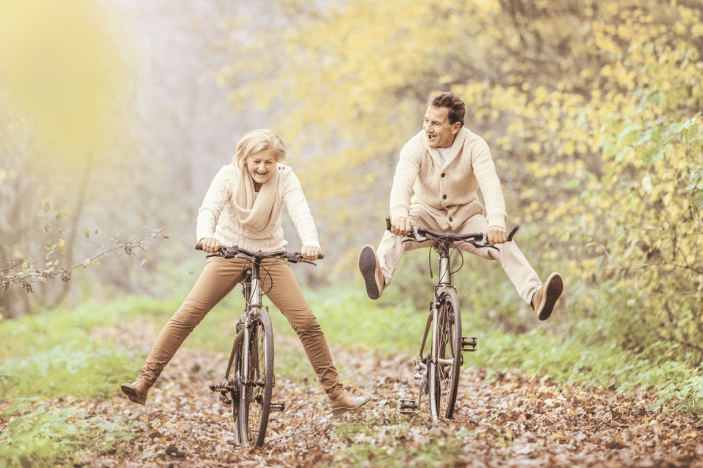 retired couple having fun in retirement