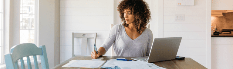 woman reviewing finances